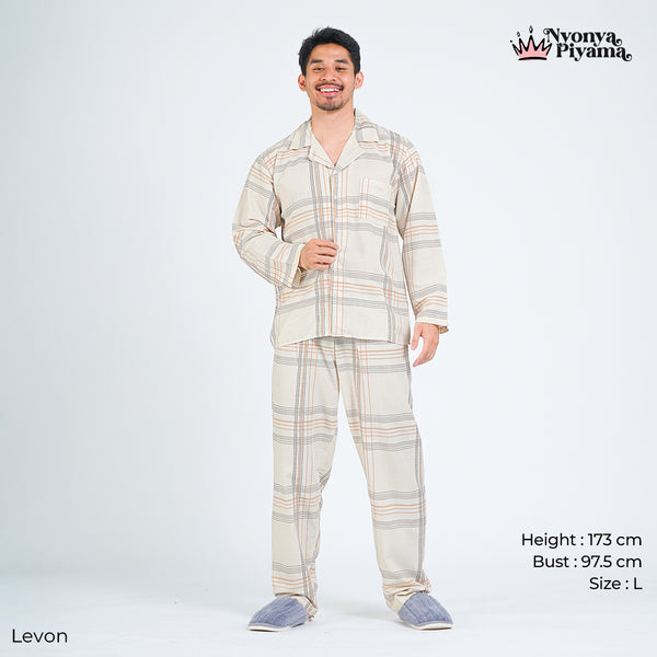Classic Pajamas Katun Pria Set - Levon