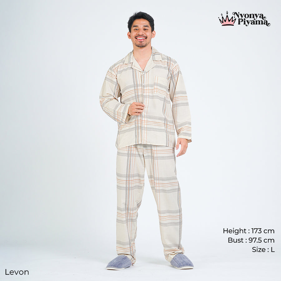 Classic Pajamas Katun Pria Set - Levon