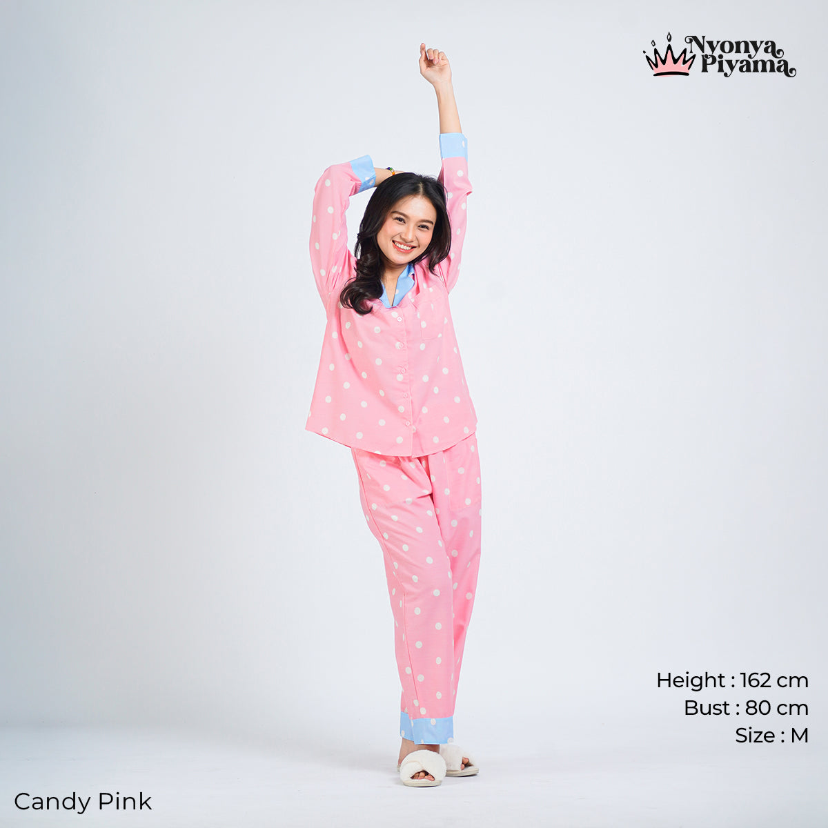 Classic Pajamas Katun Set - Candy Pink