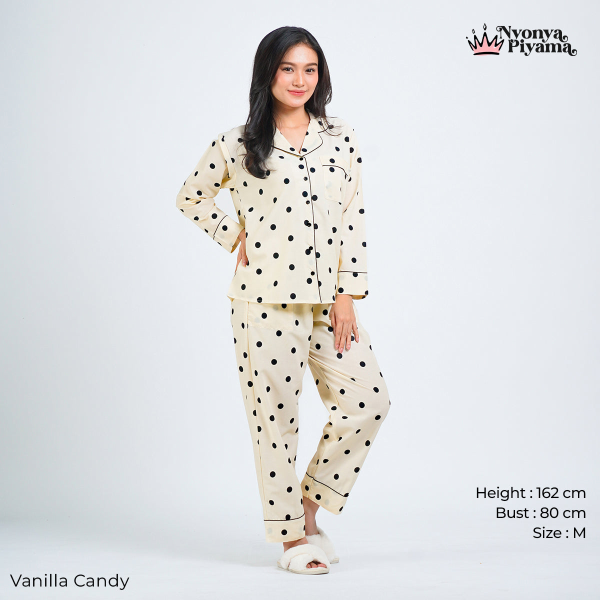 Classic Pajamas Katun Set - Vanilla Candy