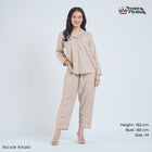 Classic Katun Nicole Khaki - Piyama Set