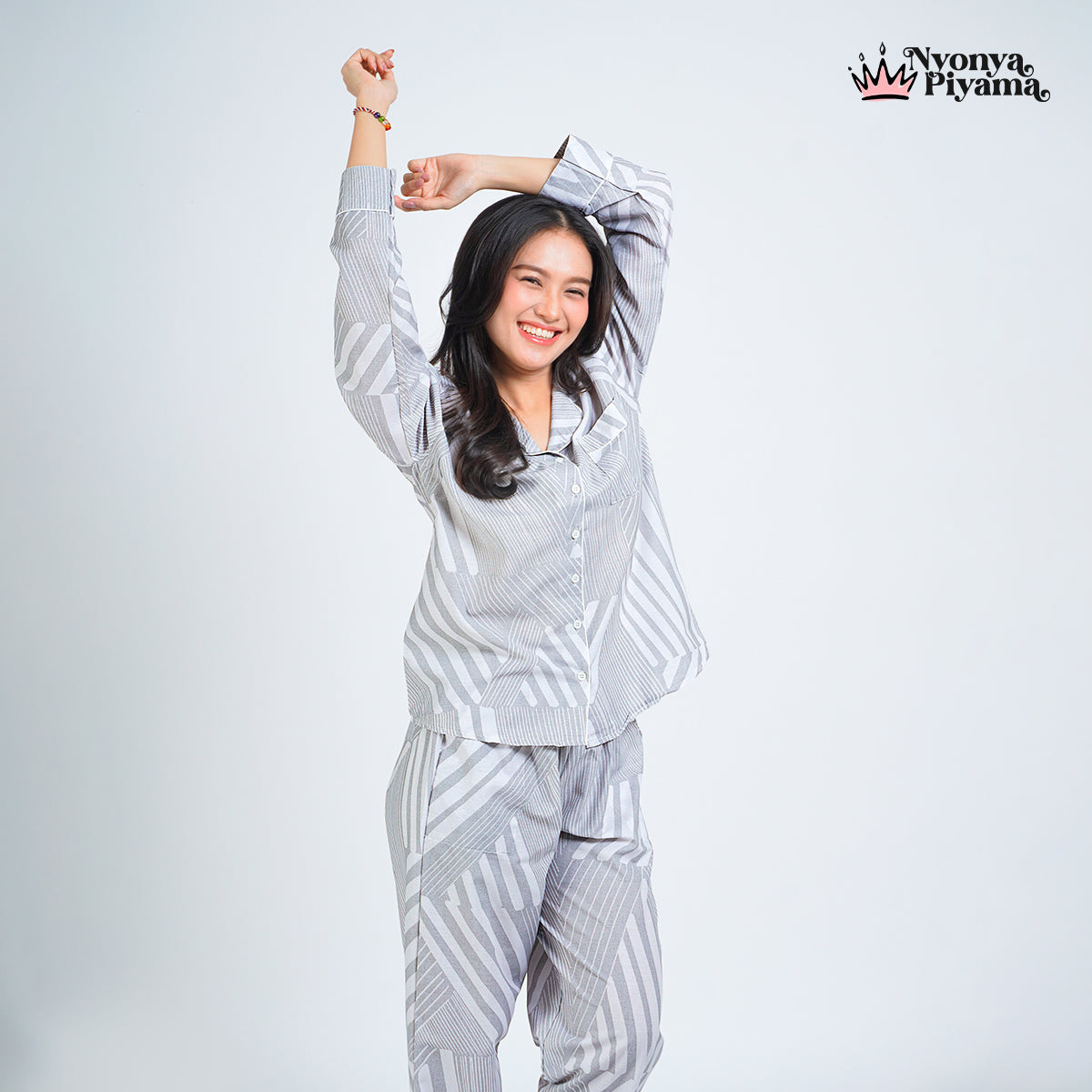 Classic Pajamas Katun for Couple - Alder Grey