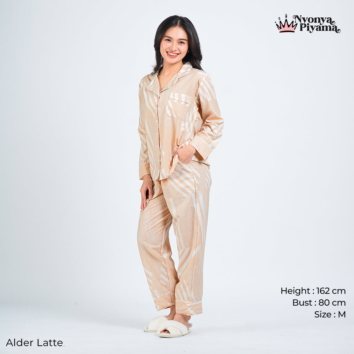 Classic Pajamas Katun for Couple - Alder Latte