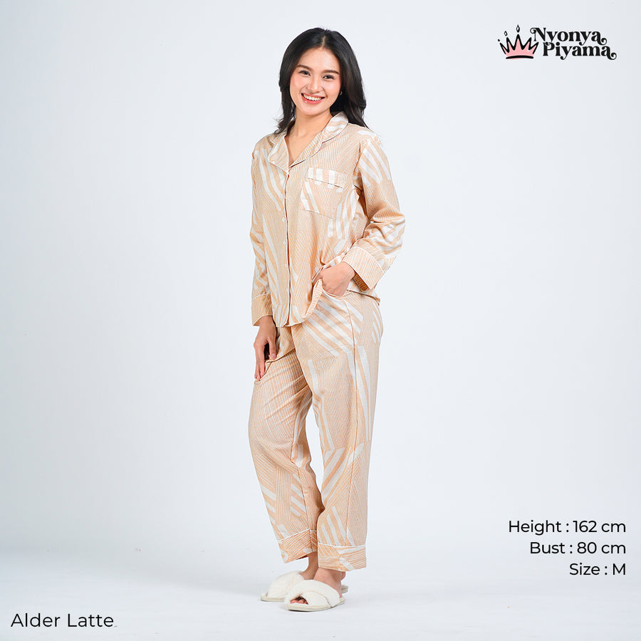 Classic Pajamas Katun for Couple - Alder Latte