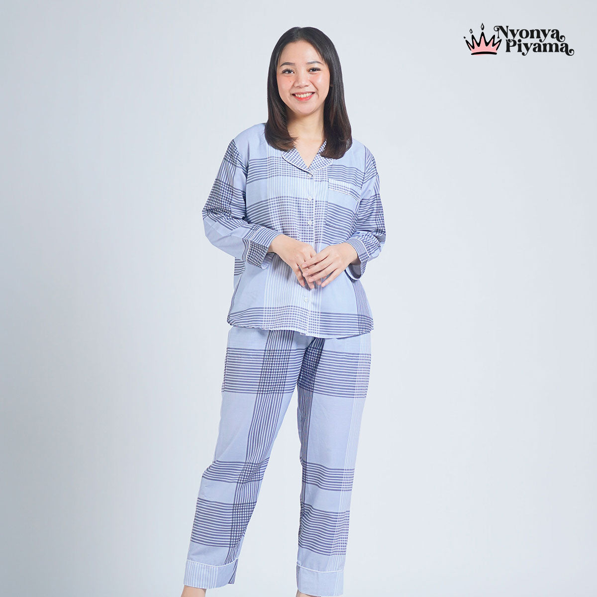 Classic Katun Sion Blue - Piyama Set