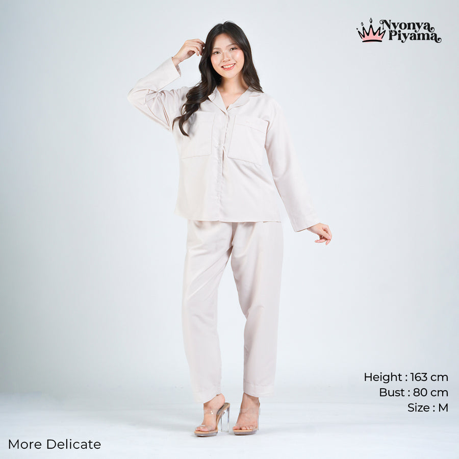 Worryless Series - Braless Piyama Lengan Panjang Solid