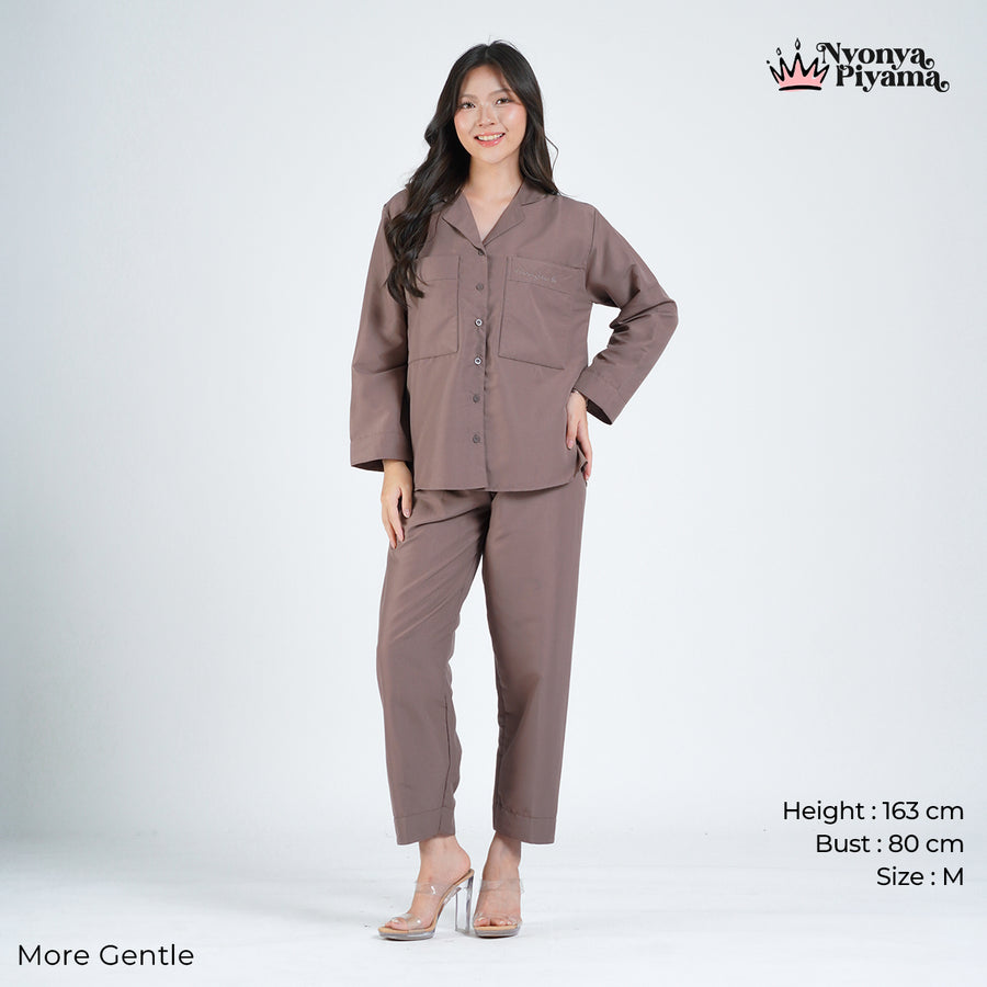 Worryless Series - Braless Piyama Lengan Panjang Solid
