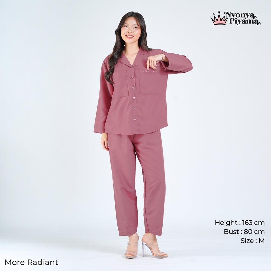 Worryless Series - Braless Piyama Lengan Panjang Solid