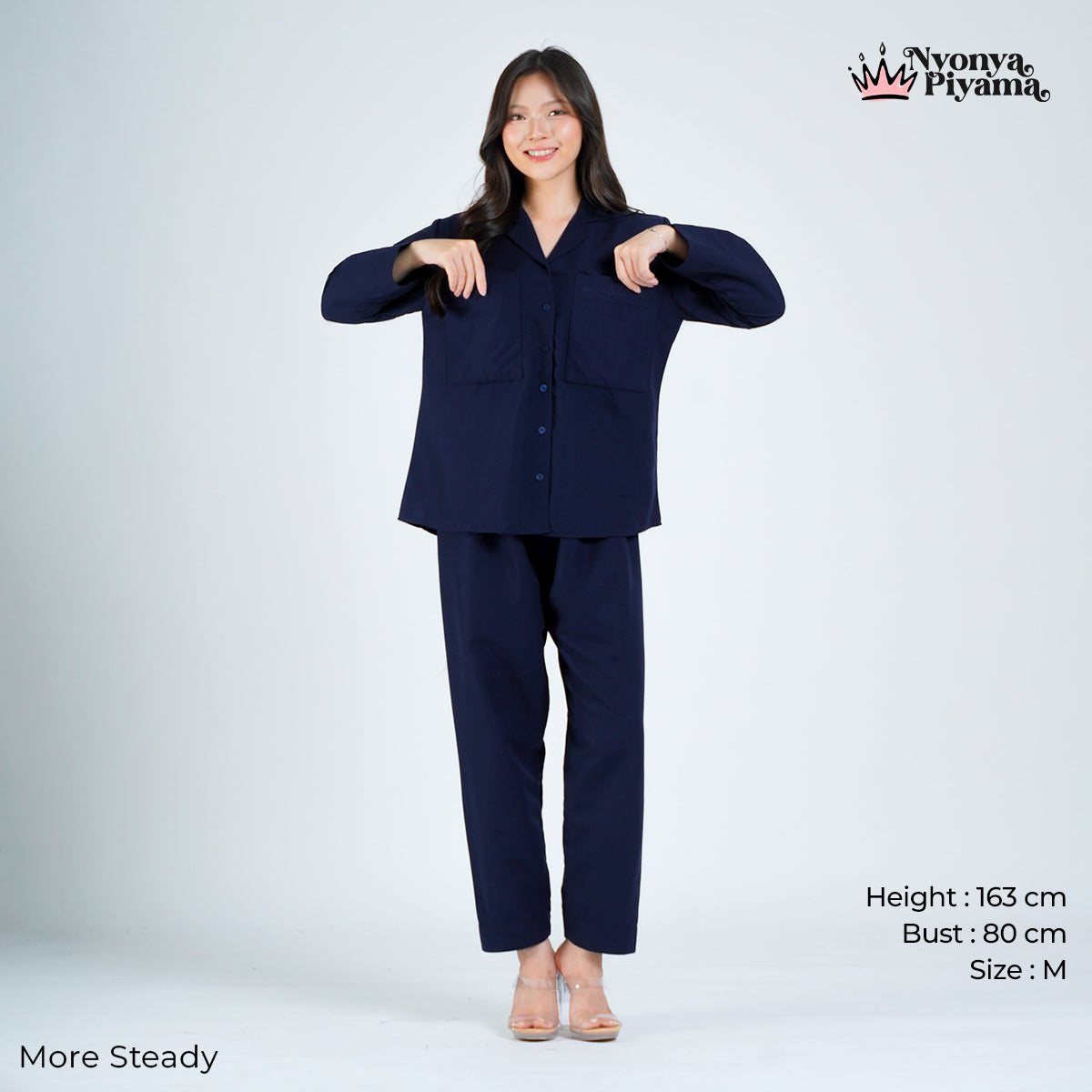 Worryless Series - Braless Piyama Lengan Panjang Solid