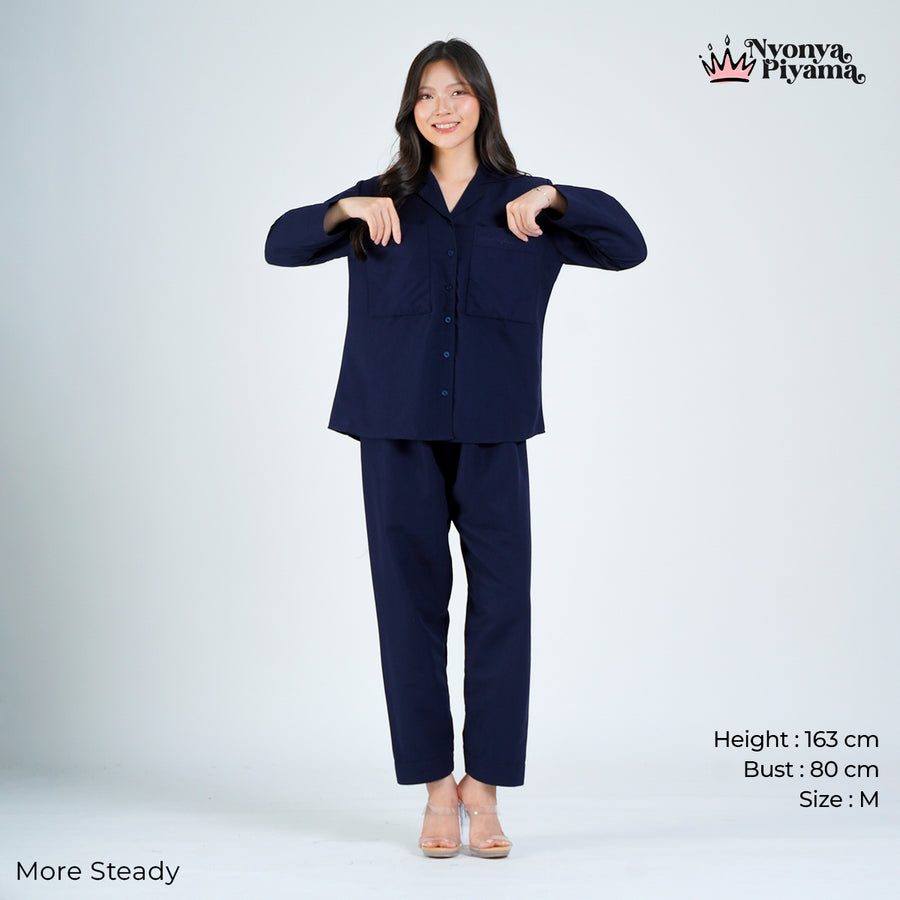 Worryless Series - Braless Piyama Lengan Panjang Solid