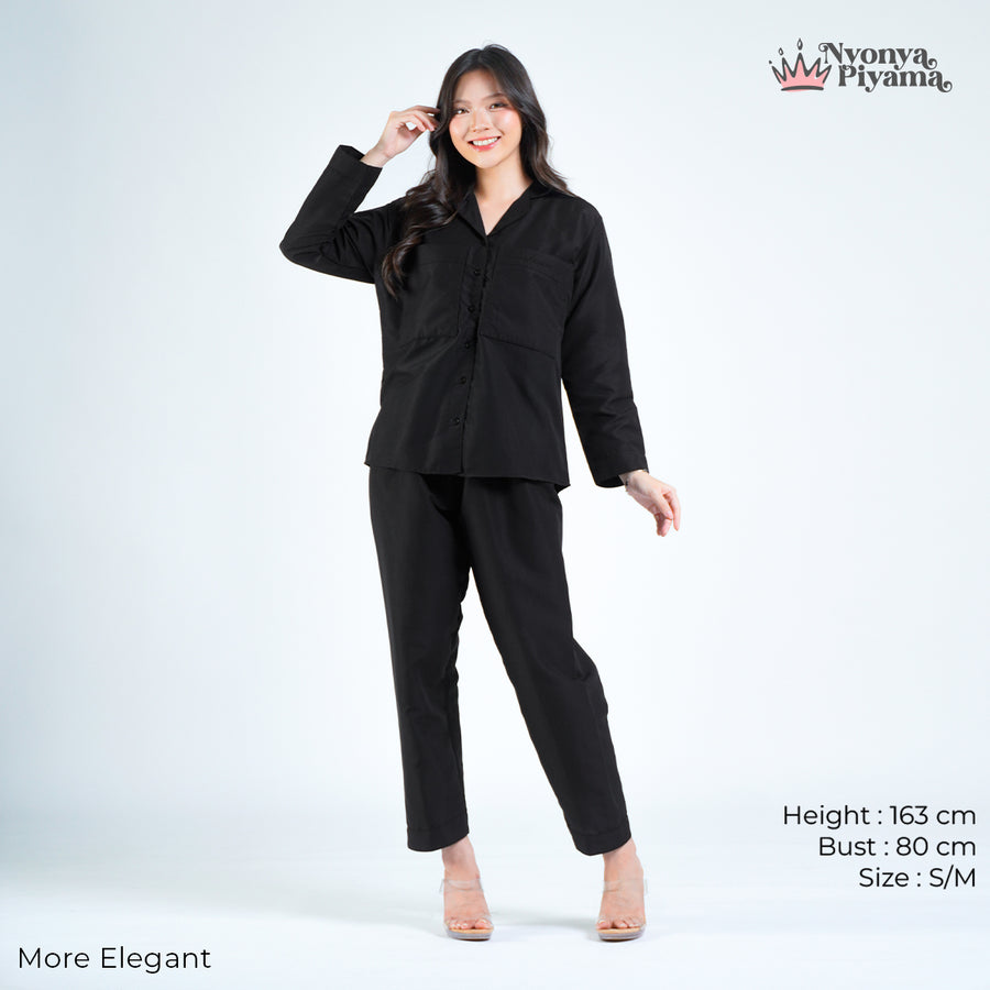 Worryless Series - Braless Piyama Lengan Panjang Solid