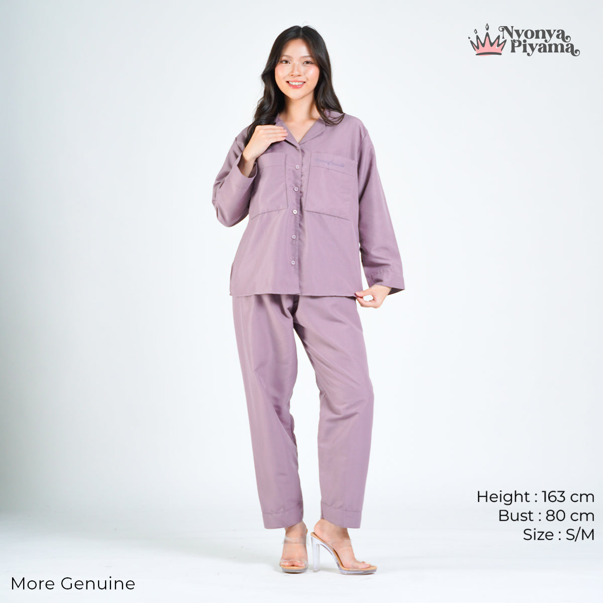 Worryless Series - Braless Piyama Lengan Panjang Solid
