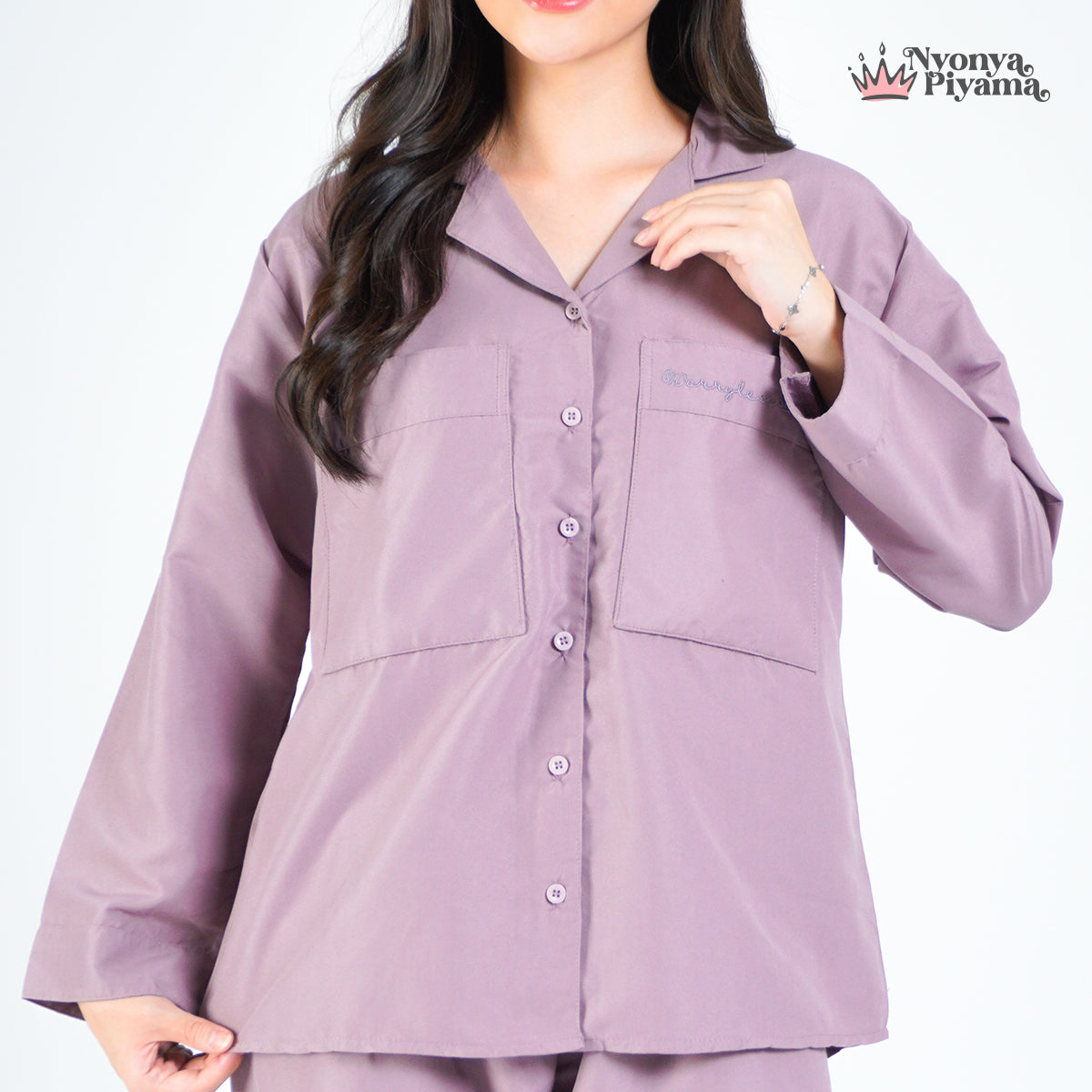Worryless Series - Braless Piyama Lengan Panjang Solid