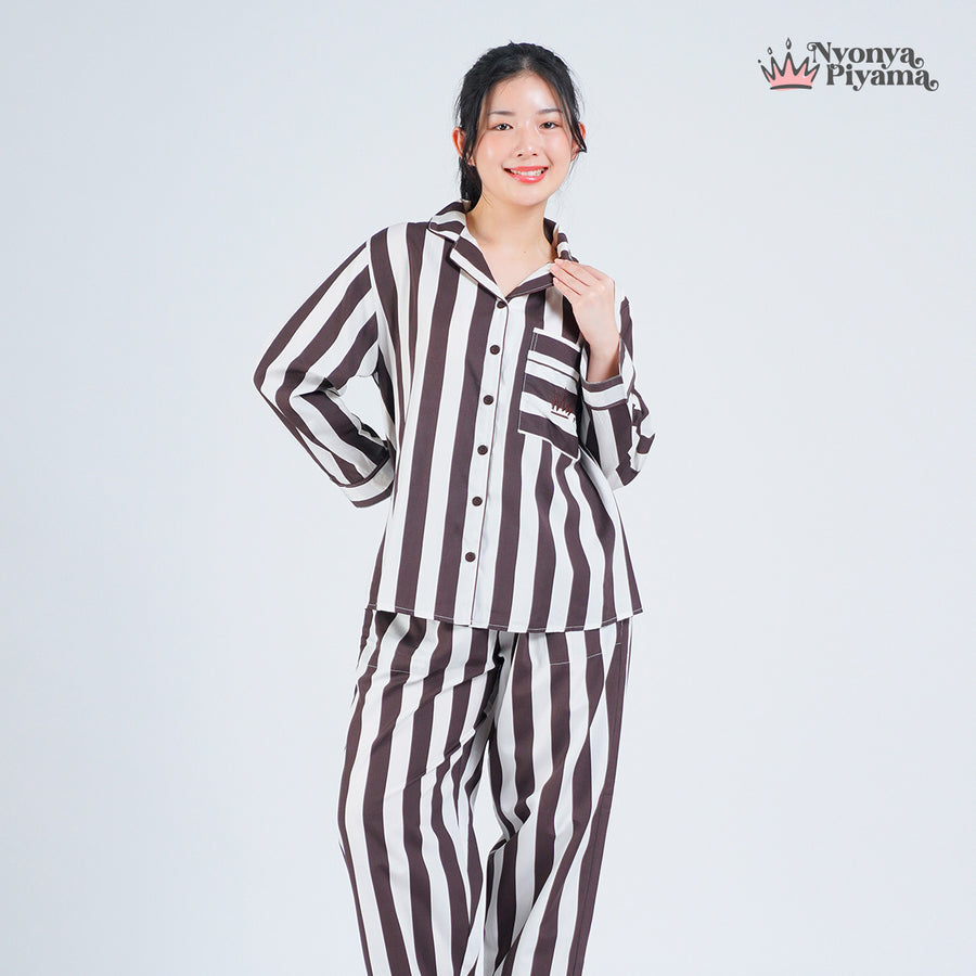 Classic Poly Rayon Robyn Series - Piyama Set Lengan Panjang
