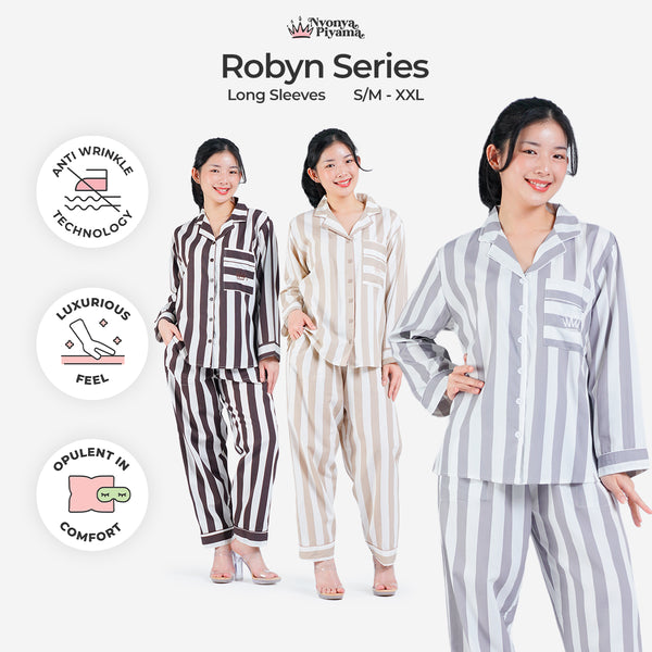 Classic Poly Rayon Robyn Series - Piyama Set Lengan Panjang