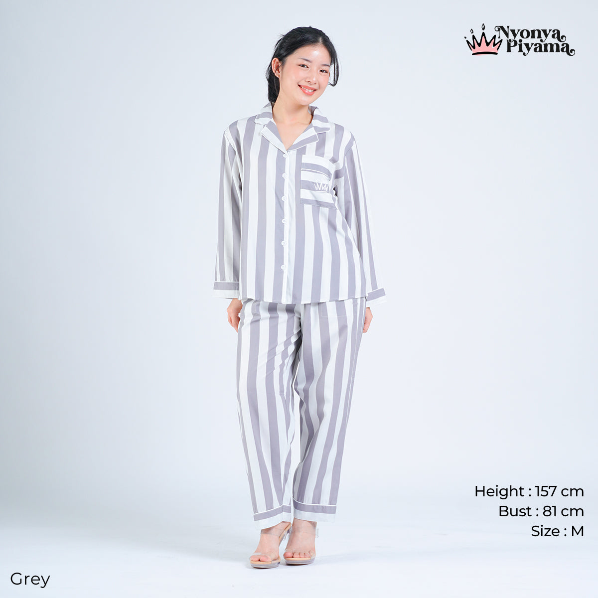 Classic Poly Rayon Robyn Series - Piyama Set Lengan Panjang
