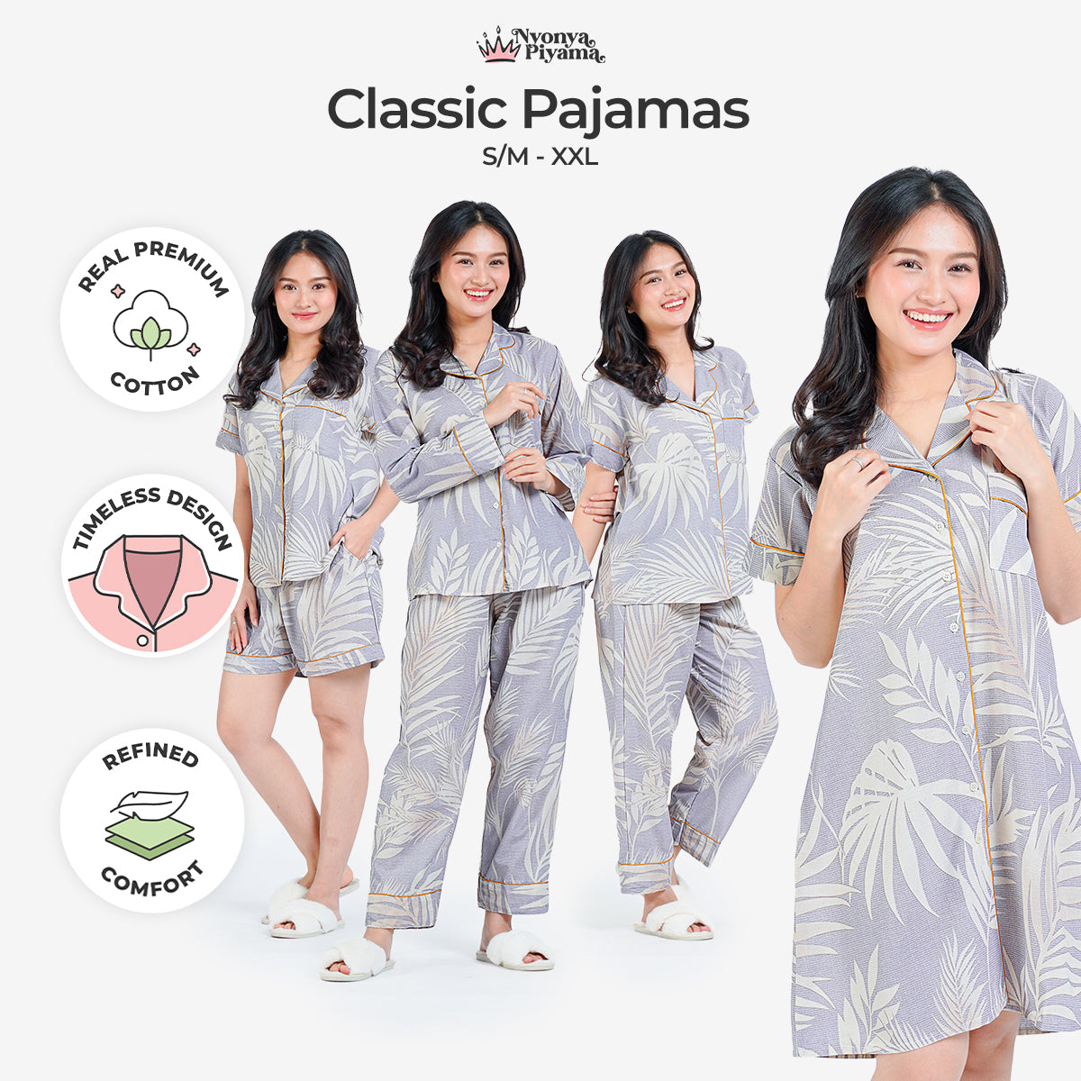 Classic Pajamas Katun Set - Benedict