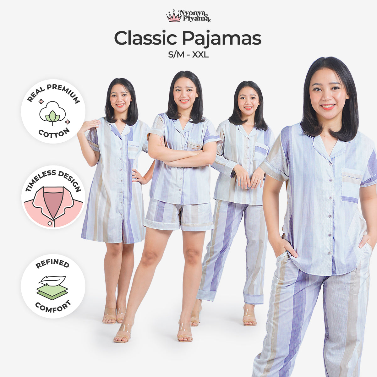 Classic Katun Lennon - Piyama Set